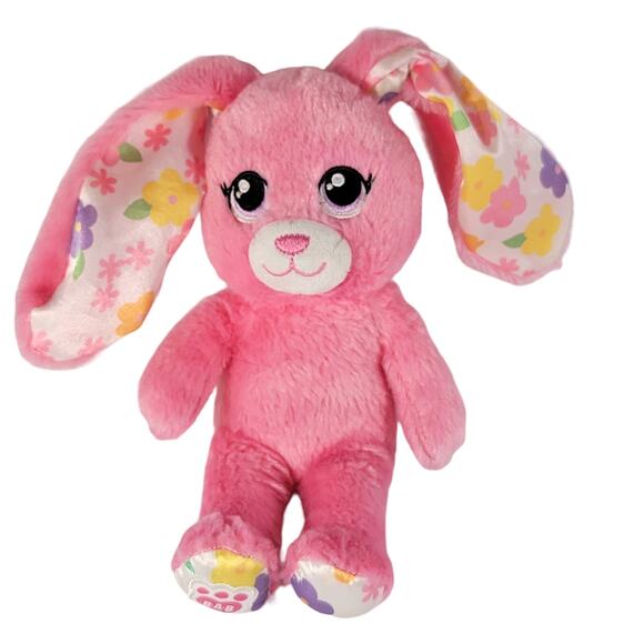 Build A Bear Mini SmallFry Pink Bunny Rabbit 9" Floral Floppy Ears 2018 Stuffie - Picture 1 of 13